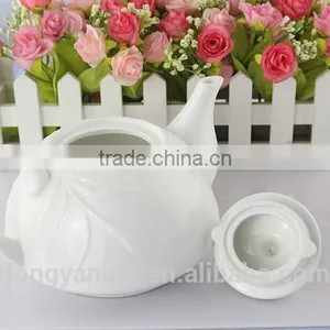 Plain White Porcelain Teapot,ceramic Teapot With Embossing Design thumbnail-6