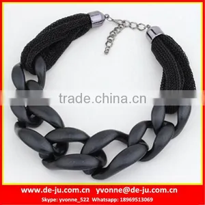 Black Short Necklace With Lobster Clasp thumbnail-1