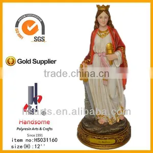 12"Resin Saint Barbara Religious Statue With Resin Base thumbnail-1