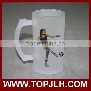 High Quality Custom Logo Printed Glass Beer Mug for Sublimation thumbnail-6