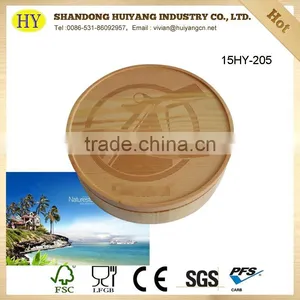 Unfinished Pine Round Wood Box for Gifts thumbnail-2