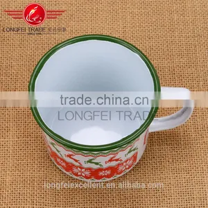 China New Design Popular Cheap White Enamel Camping Mug Wholesale thumbnail-3