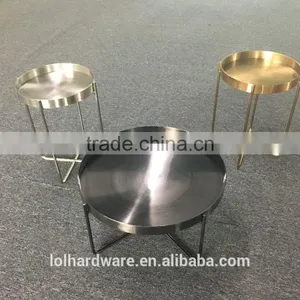 Hot Sales Online Morden Living Room Glass Top Stainless Steel Coffee Table Frame for Barss thumbnail-5