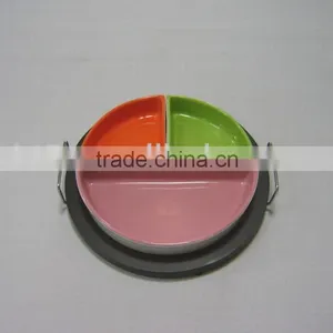 Smiling Face Shaped Colorful Stoneware Snack Tray thumbnail-1
