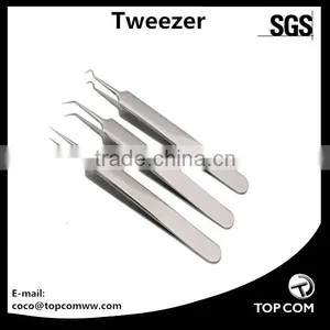 Prfessional 3 Pieces Blackhead Tweezers Curved Steel Tip Surgical Comedone & Splinter Extractor thumbnail-1