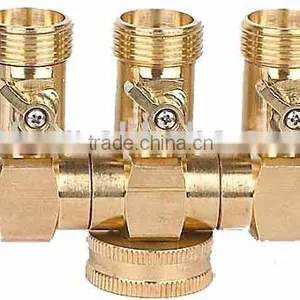 Solid Brass EU Standard Quick Hose Connector 1/2" 5/8" 3/4" Hose Regular High Quality Big Quantity Brass 4-way Hose Connector thumbnail-1