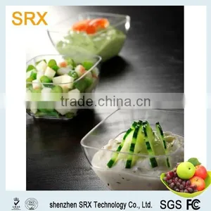 24 Small Plastic Square Bowls . . . .clear Roundish Bottom Container Holder Pack thumbnail-1
