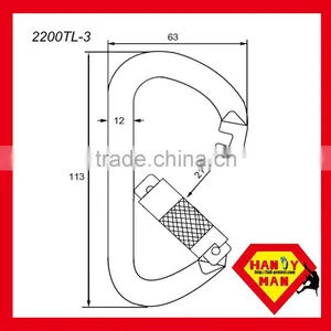 ANSI-2407TLP Certified Steel Optinal Captive Eye ANSI Carabiner thumbnail-4