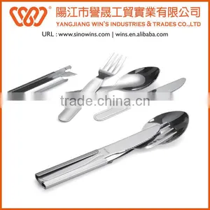 A21-S005-2S Stainless Steel Foldable Travel Cutlery Set With Plastic Handle Chips thumbnail-5