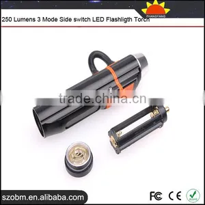China Supplier XPG-R5 LED 250 Lumens 3 Mode Side Switch Flashlight Emergency Light thumbnail-3