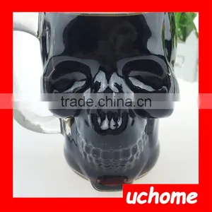 UCHOME Skulls Shape Glass Mason Beverage Jar With Handle And Cover thumbnail-5