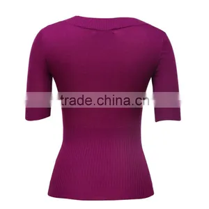 Customized Size OEM Service Women'S V Neck Sweater thumbnail-2
