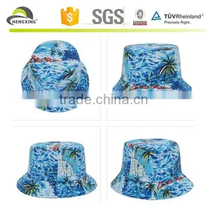 Beach Tropical Hawaiian Palm Tree Pineapple Bucket Hat Fishing Outdoor Sun Cap thumbnail-2