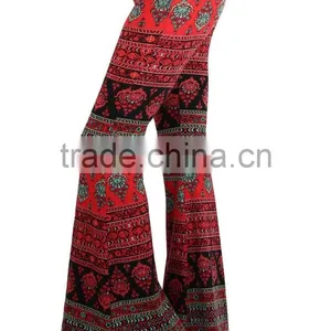 MGOO New Arrival Custom Print Velvet Leggings Flare Leg Opening Vintage High Waist Polyester Spandex Pants thumbnail-4