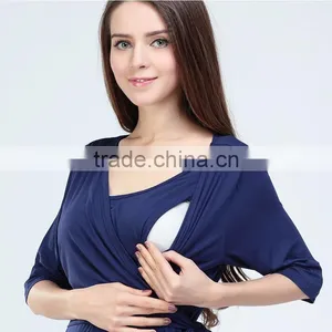 Maternity Dresses Hit Color Nursing Clothes Pregnant Mums Skirts thumbnail-1