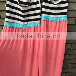 Summer Mommy and Me Matching Maxi Dress Kids Stripe Dress High Waisted Mother Daughter Dress Clothes Free Shipping thumbnail-6