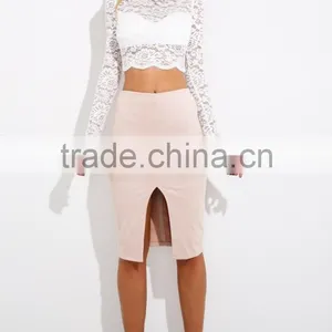 Wholesale Clothing Manufacturers Elegant Long Sleeve Lace Crop Top,sexy Transparent Summer Lace Top 2015 thumbnail-5