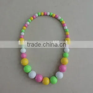 Baby Girl Necklaces Round Pearl Jewelry Colorful Kids Clothing Decor thumbnail-2
