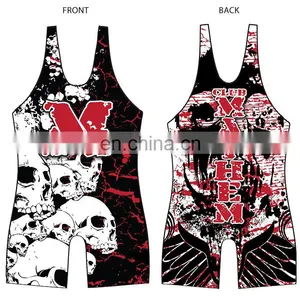 Cool Sublimated China Wrestling Singlets thumbnail-6