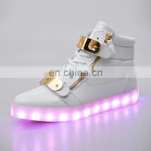 Wholesale Footwear New Design Ladies Light Shoes Men Women Dancing Shoes Luminous High Cut LED Shoes Sneakers thumbnail-1