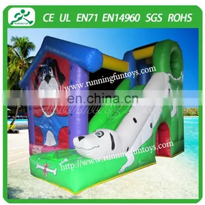 China Indoor and Outdoor Inflatable Jump Slide, Cute Dog Bounce House thumbnail-1