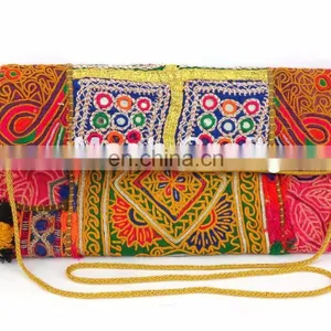 Vintage Gypsy Banjara Coin Clutch - Antique Embroidered Coin Clutch- Banjara Gypsy Coin Clutch thumbnail-1