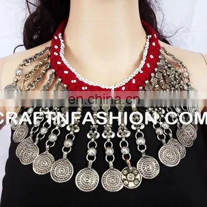 Vintage Afghan Kuchi Tribal Megh Craft Necklace Vintage Afghanistan Kuchi Nomad Old Tribal Choker Gypsy Necklace thumbnail-2