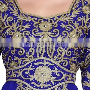 Bridal Party Wear Elegant Moroccan Khaleeji Thobe Dress For Women thumbnail-6