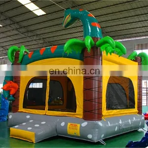 Entertaining Module Commercial Inflatable Dinosaur Rain Forest Jumpy Bouncer House , Inflatable Bouncy Castle For Kids thumbnail-5