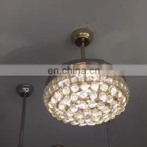 Factory Direct Living Room Restaurant Bedroom Silver LED Fan Lights Modern Minimalist Chandelier Ceiling Fan Light thumbnail-1