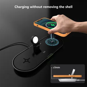 4 in 1 Quick Wireless Charger Dock Station Stand For Apple Watch Pencil AirPods IPhone Samsung Phone Fast Induction Charging thumbnail-4