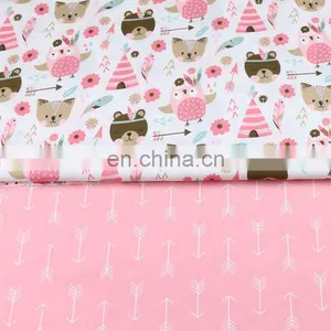 Cartoon Arrows Bear Baby Owl Print Kindergarten Cotton Bedding Draperies All Cotton Fabric thumbnail-4