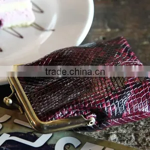 Animal Pattern Cow Leather Pocket Coin Holder Ladies Change Purse Money Pouch With Clip Closure thumbnail-5
