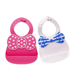 Food Grade Silica Gel Baby Product Bibs Soft Waterproof Easy Clean Silicone Bibs Silicone Baby Bib thumbnail-2