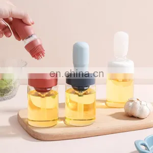 Kitchen Oil Dispenser With Brush Silicone Oil Dispenser Brush Glass Container Barbecue Spray Bottle for Kitchen Accessories thumbnail-1