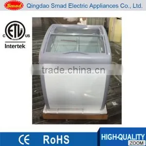 160L Horizontal Double Curved Sliding Glass Doors Upright Ice Cream Deep Display Freezer thumbnail-1