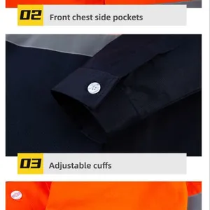 Summer Work Clothes With Bright Reflective Stripes, Comfortable and Breathable Boutique Men's and Women's Styles thumbnail-5