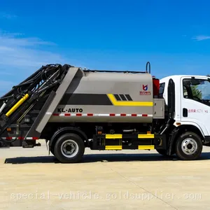 Compression Garbage Truck Large Volume Rear Hanging Bucket Garbage Collection Truck Self-loading and Self-unloading thumbnail-3