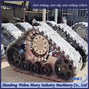 Installation of Large Rubber Track Half Chain Track Harvester thumbnail-1