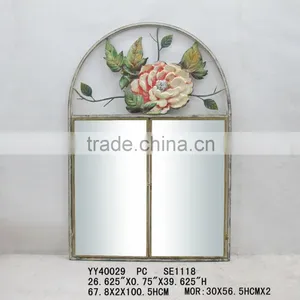 Metal Flower Wall Mirror thumbnail-1
