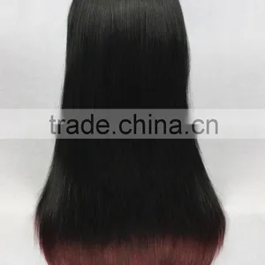High Quality 65cm Medium Long Straight Black&Wine Red Color Mixed Lolita Wig Synthetic Anime Wig Cosplay Hair Wig Party Wig thumbnail-4