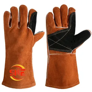 Snellsafety Welding Gloves Cow Split Leather Soldering Gloves 14 Inch Welder Work Gloves thumbnail-1