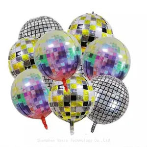 Wholesale 4D Disco Foil Balloons 22-Inch Round Laser for Birthday Bar Wedding Party Decorations thumbnail-3
