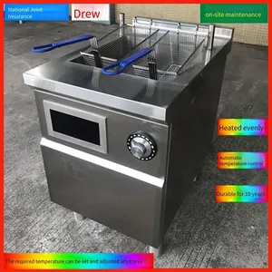 Electromagnetic Deep Fryer for Fried Dough Sticks, Cabinet-style French Fry Machine, Single-cylinder Deep Fryer, Commercial Electric Deep Fryer for Fried Chicken Steaks, Kitchen Equipment thumbnail-1
