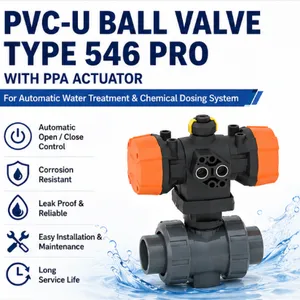 PVC-U Ball Valve Type 546 Pro With PPA Actuator For Automatic Water Treatment System thumbnail-1