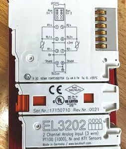 BECKHOFF EL3202 EtherCAT 2 Channel RTD Temperature Input Module PT100 PT1000 Industrial Automation IO Terminal thumbnail-3