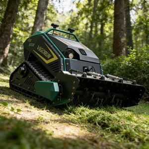 Vigorun Remote Control Tracked 1000mm Flail 35 Degree Worm Gear Lawn Mower thumbnail-1