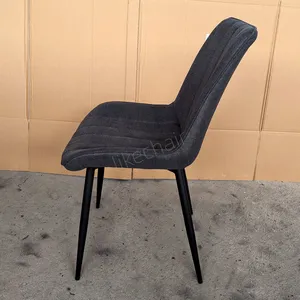 Premium Velvet Fabric Dining Chair With Durable Metal Legs Modern Design for Home & Hotel Use thumbnail-3