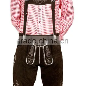 Mens Bavarian Kurze LEDERHOSEN With Matching Suspenders thumbnail-1