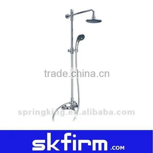 Contemporary Tub Shower Faucet Mixer With Shower Panel+ Hand Shower(Mounted in Wall) thumbnail-1